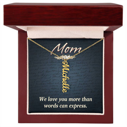 CREATE YOUR OWN Adjustable Vertical Unique Significant Meaningful MULTI-NAME Necklace with Message Card for MOM