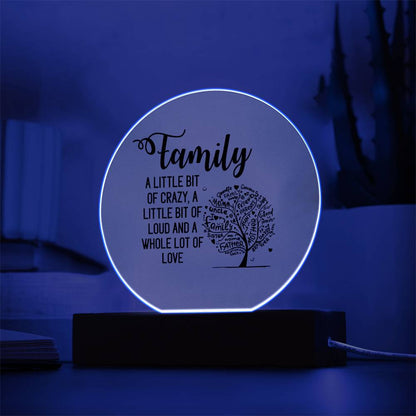 Spectacular Printed Circle Acrylic Plaque FOR FAMILY