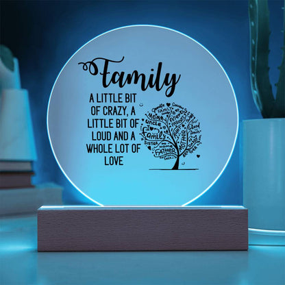 Spectacular Printed Circle Acrylic Plaque FOR FAMILY