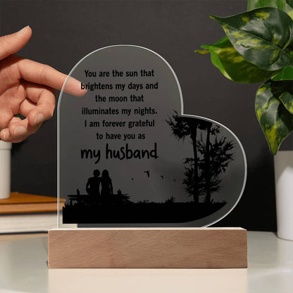 Spectacular Printed Heart Acrylic Plaque FOR YOUR HUSBAND