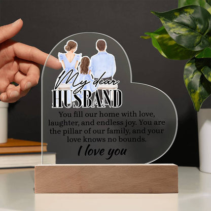 Spectacular Printed Heart Acrylic Plaque FOR YOUR HUSBAND