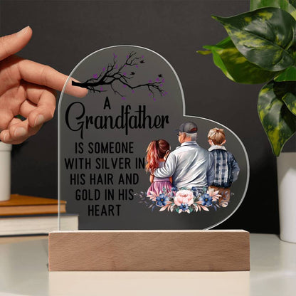 Spectacular Printed Heart Acrylic Plaque FOR GRANDFATHER