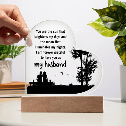 Spectacular Printed Heart Acrylic Plaque FOR YOUR HUSBAND