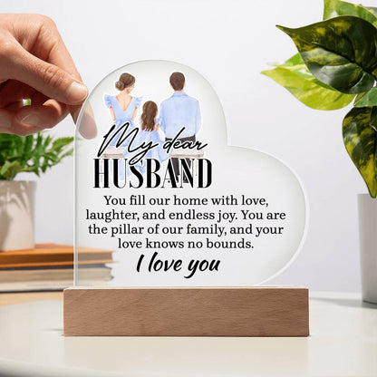 Spectacular Printed Heart Acrylic Plaque FOR YOUR HUSBAND