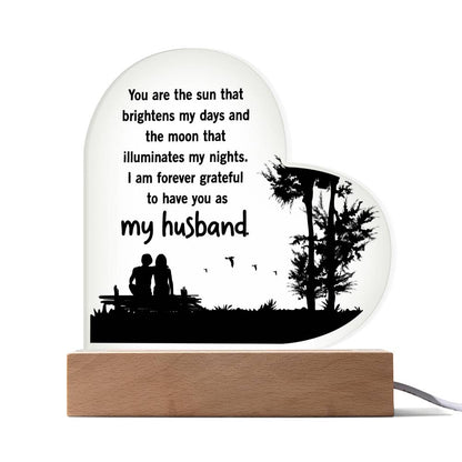Spectacular Printed Heart Acrylic Plaque FOR YOUR HUSBAND