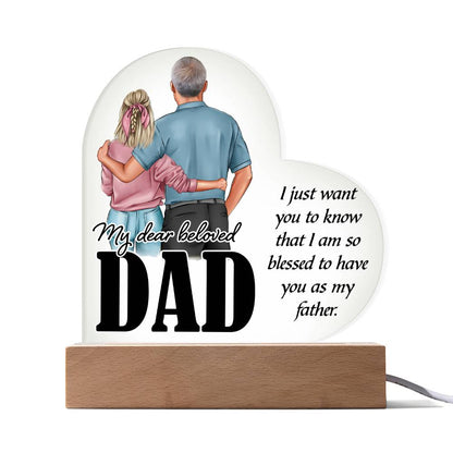 Spectacular Printed Heart Acrylic Plaque FOR DAD