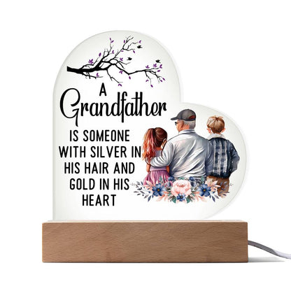 Spectacular Printed Heart Acrylic Plaque FOR GRANDFATHER