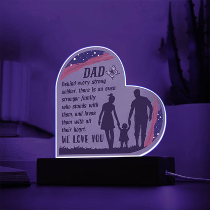 Spectacular Printed Heart Acrylic Plaque FOR DAD