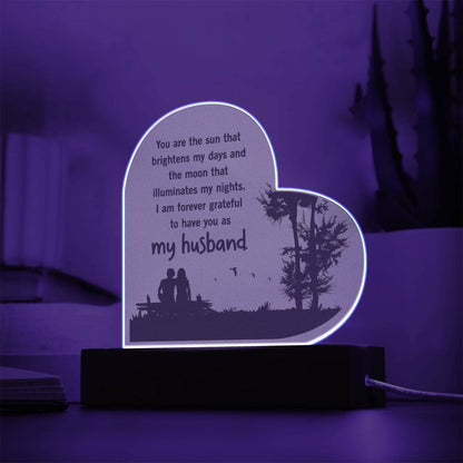 Spectacular Printed Heart Acrylic Plaque FOR YOUR HUSBAND