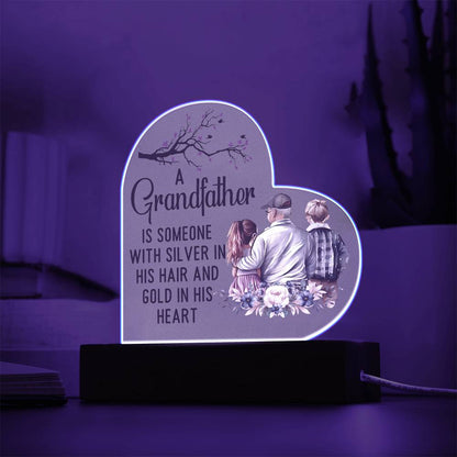 Spectacular Printed Heart Acrylic Plaque FOR GRANDFATHER