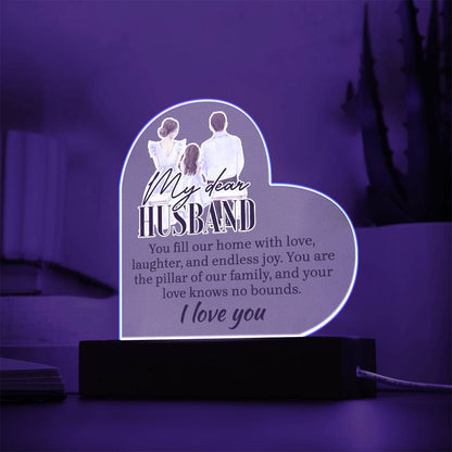 Spectacular Printed Heart Acrylic Plaque FOR YOUR HUSBAND