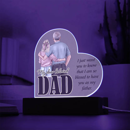 Spectacular Printed Heart Acrylic Plaque FOR DAD