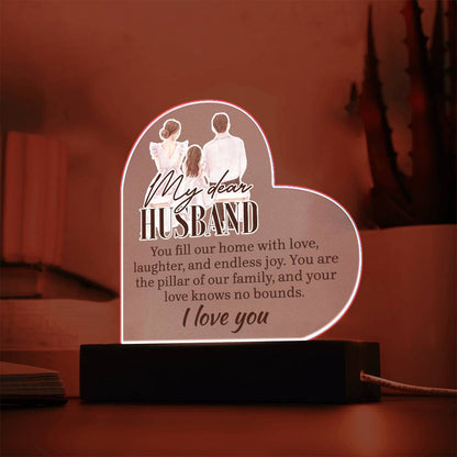Spectacular Printed Heart Acrylic Plaque FOR YOUR HUSBAND
