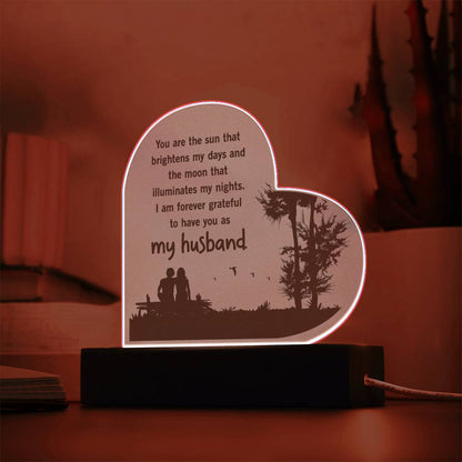 Spectacular Printed Heart Acrylic Plaque FOR YOUR HUSBAND