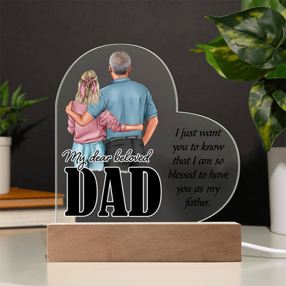 Spectacular Printed Heart Acrylic Plaque FOR DAD