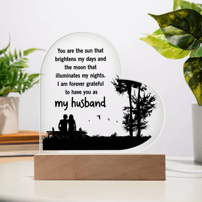 Spectacular Printed Heart Acrylic Plaque FOR YOUR HUSBAND