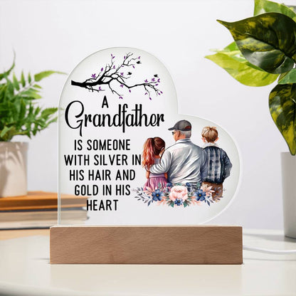 Spectacular Printed Heart Acrylic Plaque FOR GRANDFATHER