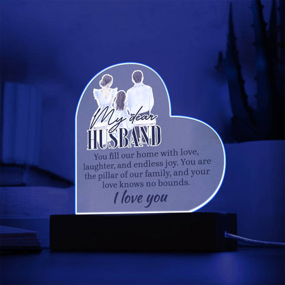 Spectacular Printed Heart Acrylic Plaque FOR YOUR HUSBAND