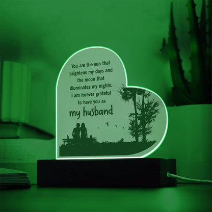 Spectacular Printed Heart Acrylic Plaque FOR YOUR HUSBAND