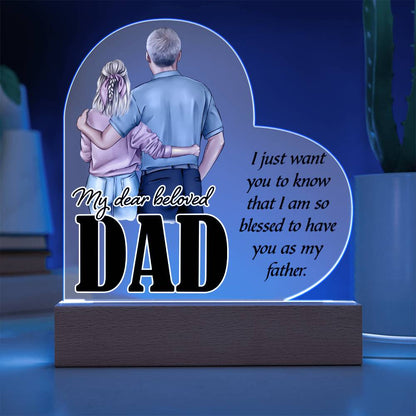Spectacular Printed Heart Acrylic Plaque FOR DAD