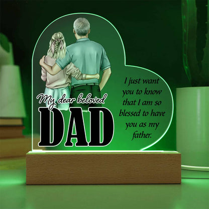 Spectacular Printed Heart Acrylic Plaque FOR DAD