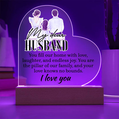 Spectacular Printed Heart Acrylic Plaque FOR YOUR HUSBAND