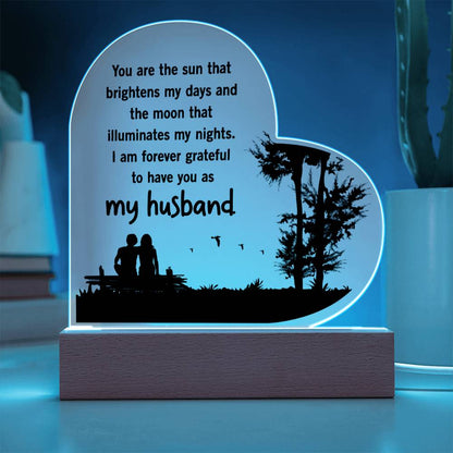 Spectacular Printed Heart Acrylic Plaque FOR YOUR HUSBAND