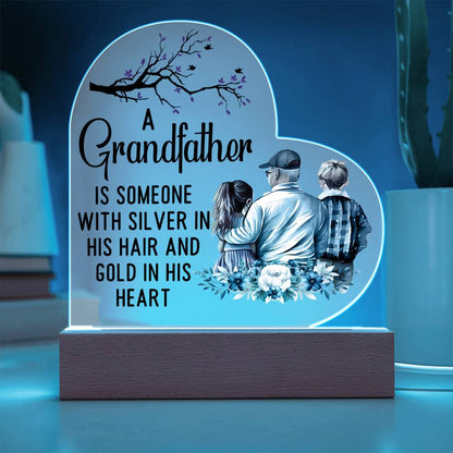 Spectacular Printed Heart Acrylic Plaque FOR GRANDFATHER