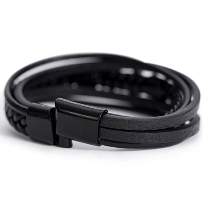 Trending Men's Luxury "THE CROSS" Leather Bracelet with Love Message Card for YOUR DEAR HUSBAND