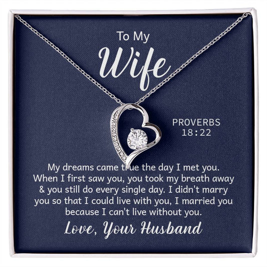 Amazing "Forever Love" Necklace with Message Card for YOUR  AMAZING WIFE