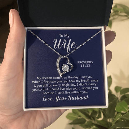 Amazing "Forever Love" Necklace with Message Card for YOUR  AMAZING WIFE