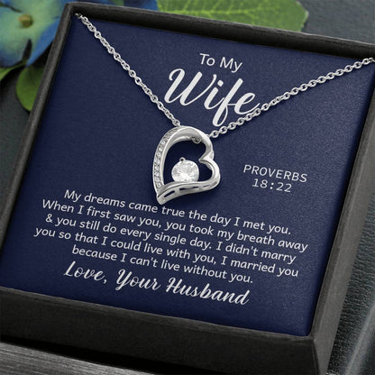 Amazing "Forever Love" Necklace with Message Card for YOUR  AMAZING WIFE