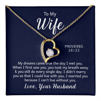Amazing "Forever Love" Necklace with Message Card for YOUR  AMAZING WIFE